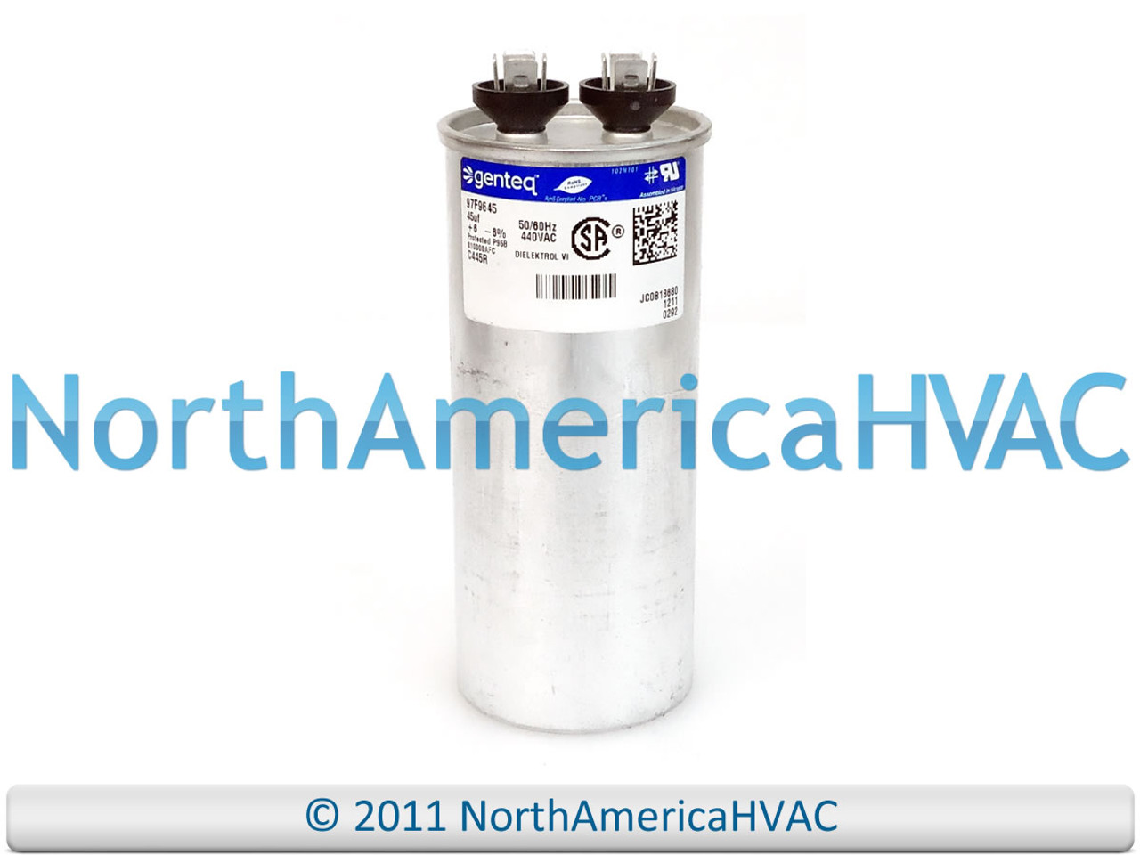 Capcom GE Genteq Capacitor Round 45 uf MFD 440 volt Z97F9645